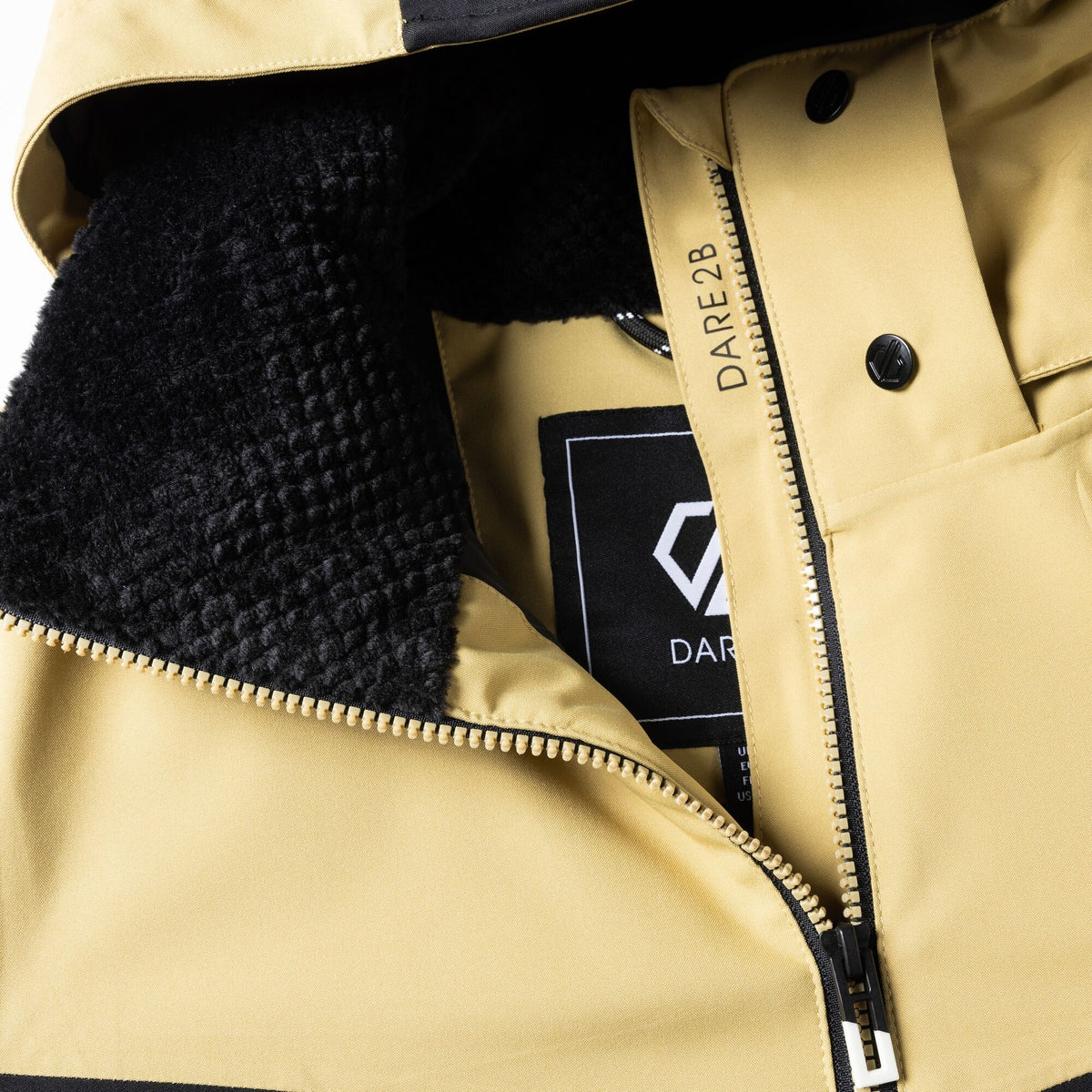 Desert Beige-Black - Pack Shot - Dare 2B Womens-Ladies Flurry III Ski Jacket