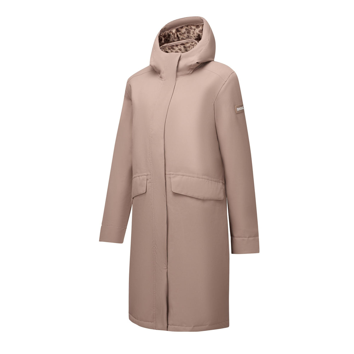 Mocha - Side - Regatta Womens-Ladies Ramona Leopard Print Insulated Waterproof Jacket
