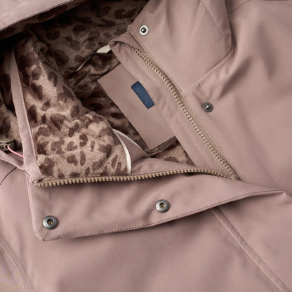 Mocha - Pack Shot - Regatta Womens-Ladies Ramona Leopard Print Insulated Waterproof Jacket