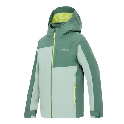Dark Forest-Glacier Green - Side - Regatta Childrens-Kids Trekktain 3 in 1 Jacket