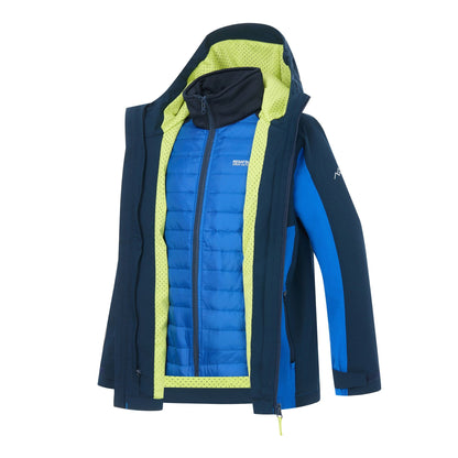 Navy-Olympian Blue - Pack Shot - Regatta Childrens-Kids Trekktain 3 in 1 Jacket