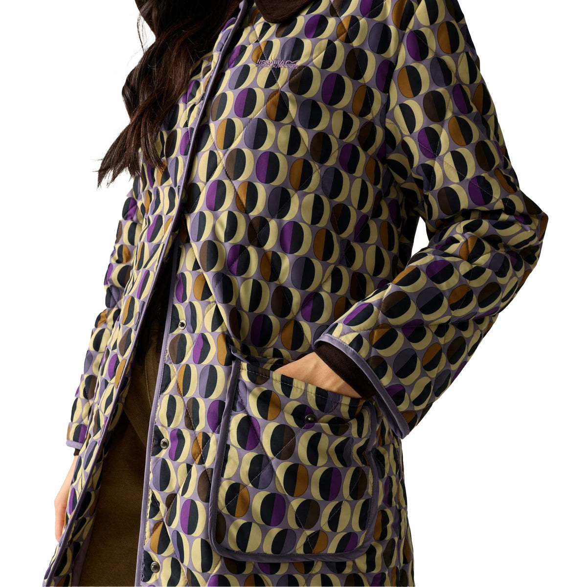 Multicoloured - Pack Shot - Regatta Womens-Ladies Orla Kiely Oval Quilted Jacket