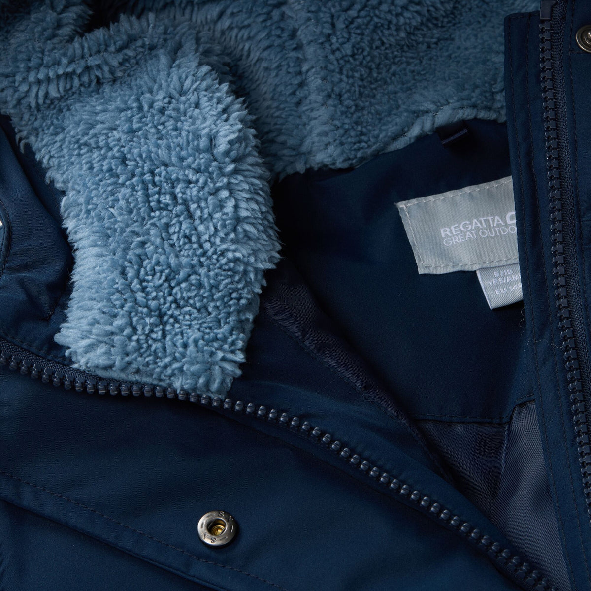 Navy-Dusky Blue - Pack Shot - Regatta Childrens-Kids Vallina Insulated Waterproof Jacket