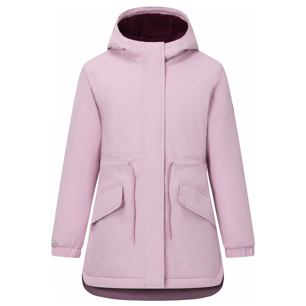 Powder Lilac-Fig - Front - Regatta Childrens-Kids Vallina Insulated Waterproof Jacket