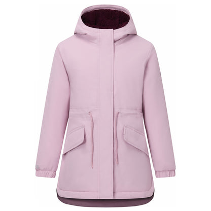 Powder Lilac-Fig - Front - Regatta Childrens-Kids Vallina Insulated Waterproof Jacket