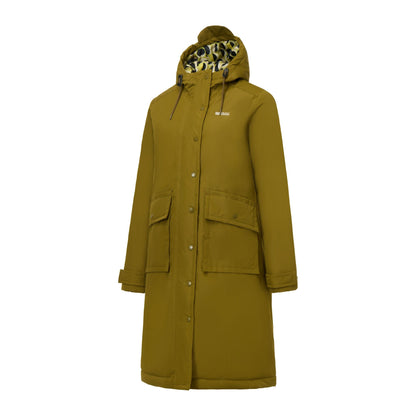 Fur Green-Olive - Side - Regatta Womens-Ladies Orla Kiely Insulated Longline Waterproof Jacket