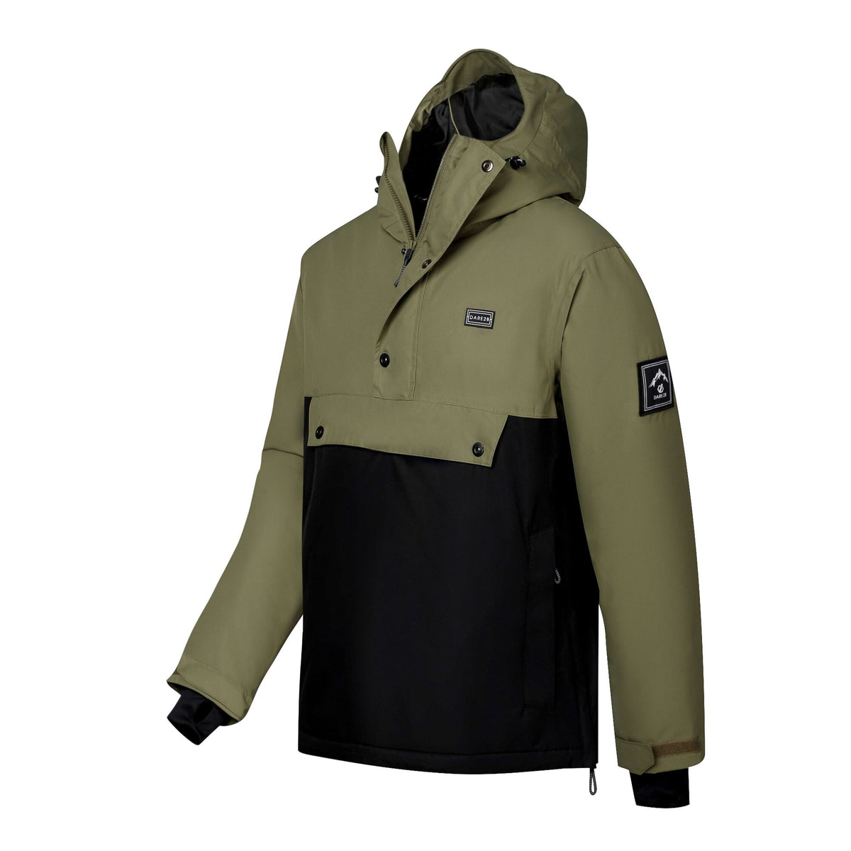 Black-Martini Olive - Side - Dare 2B Mens Freeride III Overhead Ski Jacket