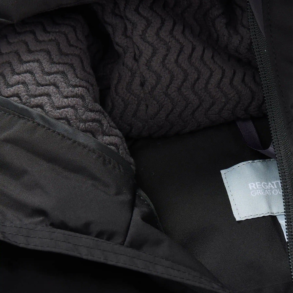 Black-Ash - Lifestyle - Regatta Childrens-Kids Hillain Lined Waterproof Jacket
