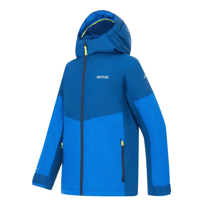 Aviator Blue-Olympian Blue - Side - Regatta Childrens-Kids Hillain Lined Waterproof Jacket