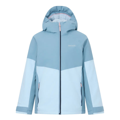 Dusky Blue-Skyway - Front - Regatta Childrens-Kids Hillain Lined Waterproof Jacket