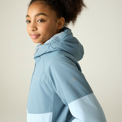 Dusky Blue-Skyway - Close up - Regatta Childrens-Kids Hillain Lined Waterproof Jacket