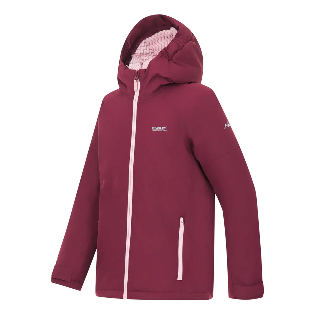 Fig-Powder Lilac - Side - Regatta Childrens-Kids Hillain Lined Waterproof Jacket