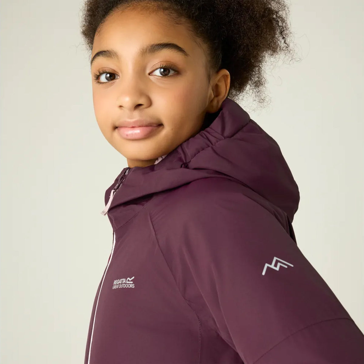 Fig-Powder Lilac - Lifestyle - Regatta Childrens-Kids Hillain Lined Waterproof Jacket