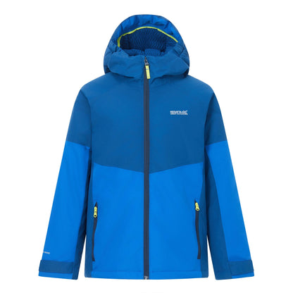 Aviator Blue-Olympian Blue - Front - Regatta Childrens-Kids Hillain Lined Waterproof Jacket