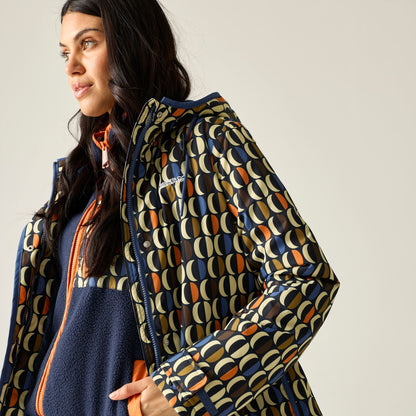 Navy-Multicoloured - Lifestyle - Regatta Womens-Ladies Orla Kiely Oval Insulated Waterproof Jacket