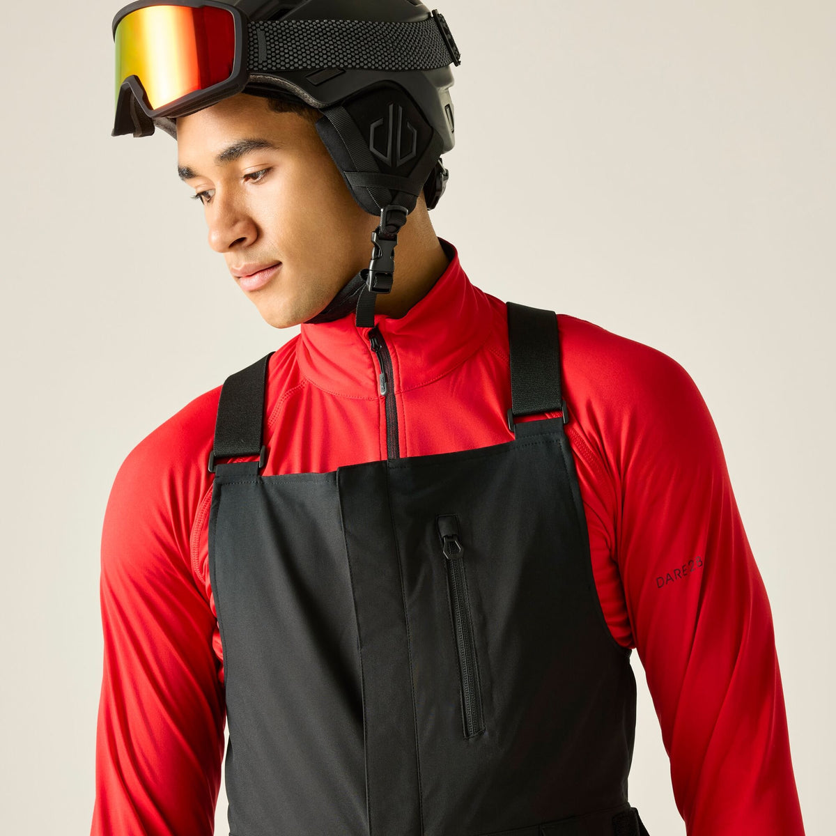 Black - Pack Shot - Dare 2B Mens Twin Tip Bibbed Ski Trousers