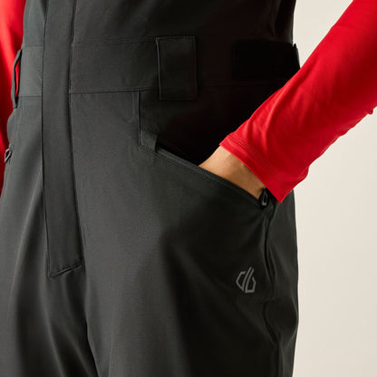 Black - Close up - Dare 2B Mens Twin Tip Bibbed Ski Trousers