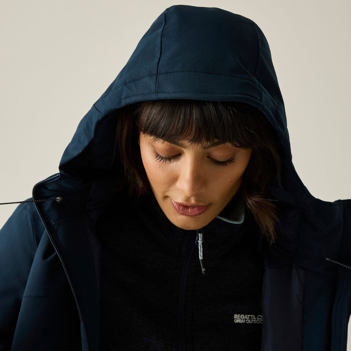Navy - Pack Shot - Regatta Womens-Ladies Taline Insulated Waterproof Jacket
