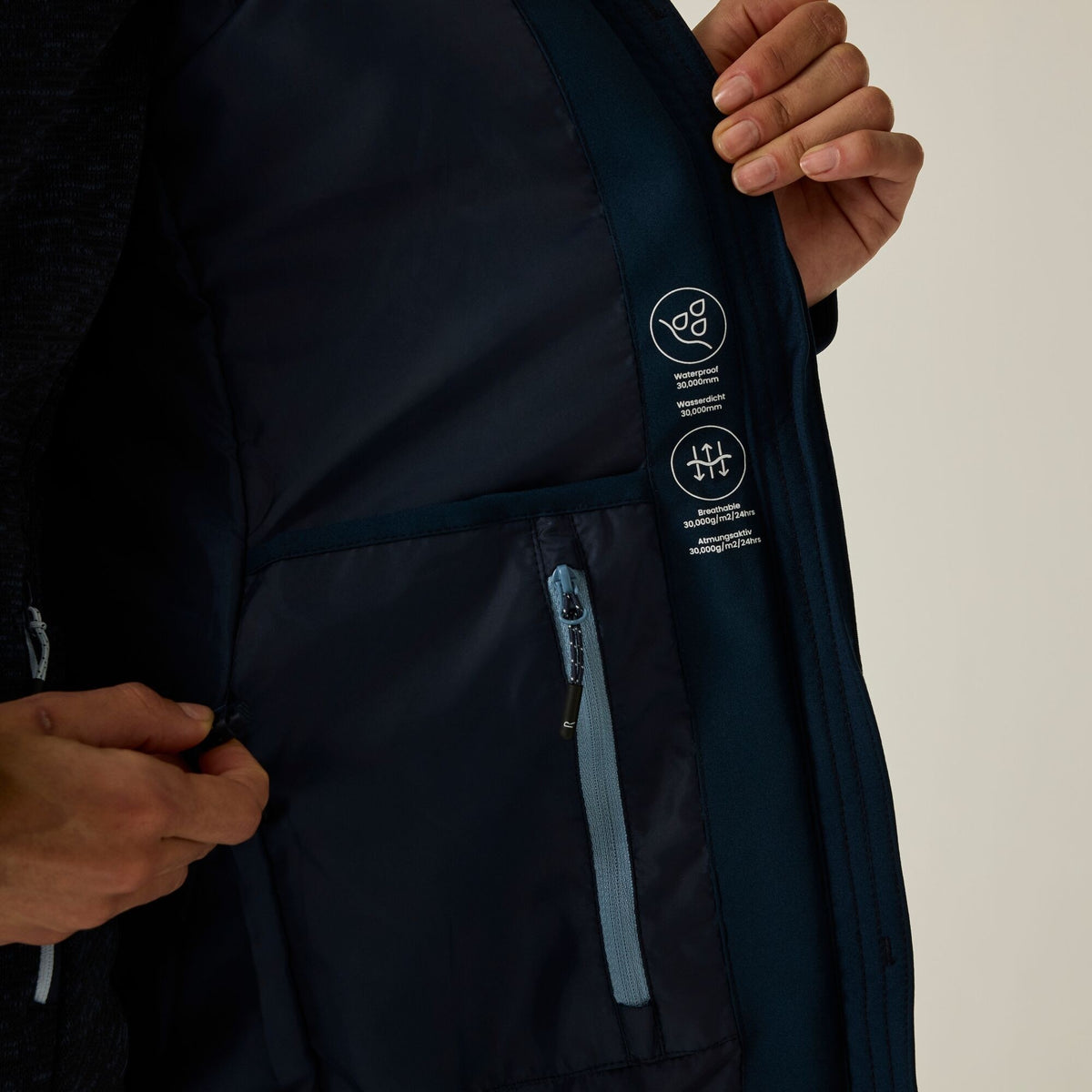Navy - Close up - Regatta Womens-Ladies Taline Insulated Waterproof Jacket