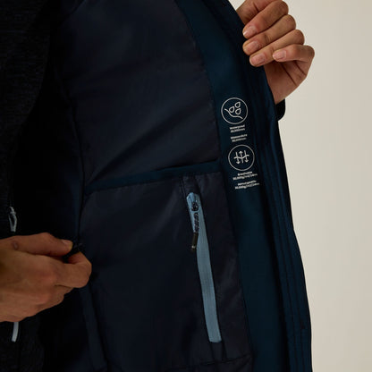 Navy - Close up - Regatta Womens-Ladies Taline Insulated Waterproof Jacket
