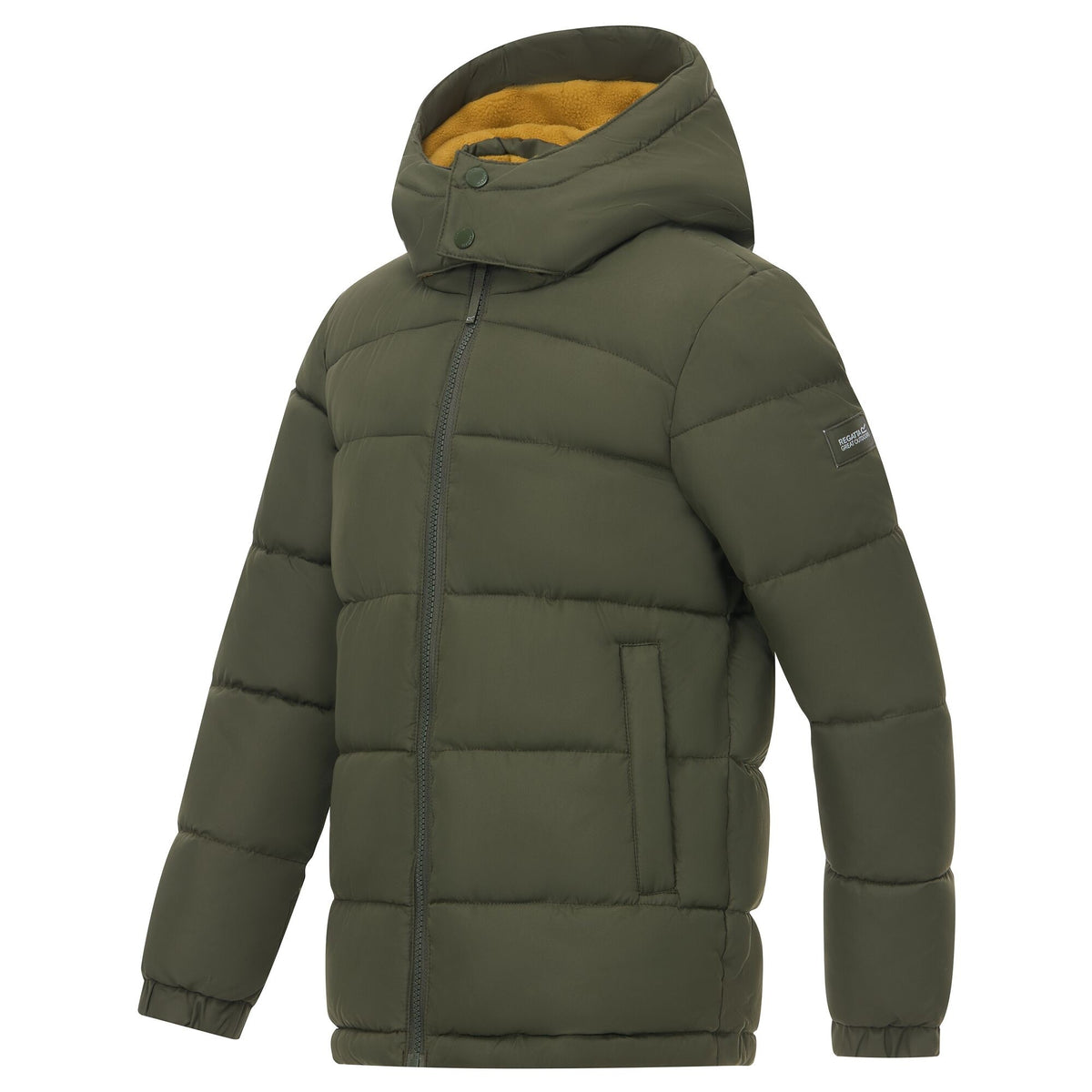Dark Khaki-Wood Brown - Side - Regatta Childrens-Kids Rover Padded Jacket