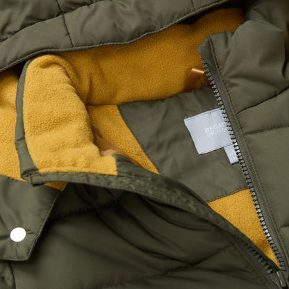Dark Khaki-Wood Brown - Pack Shot - Regatta Childrens-Kids Rover Padded Jacket