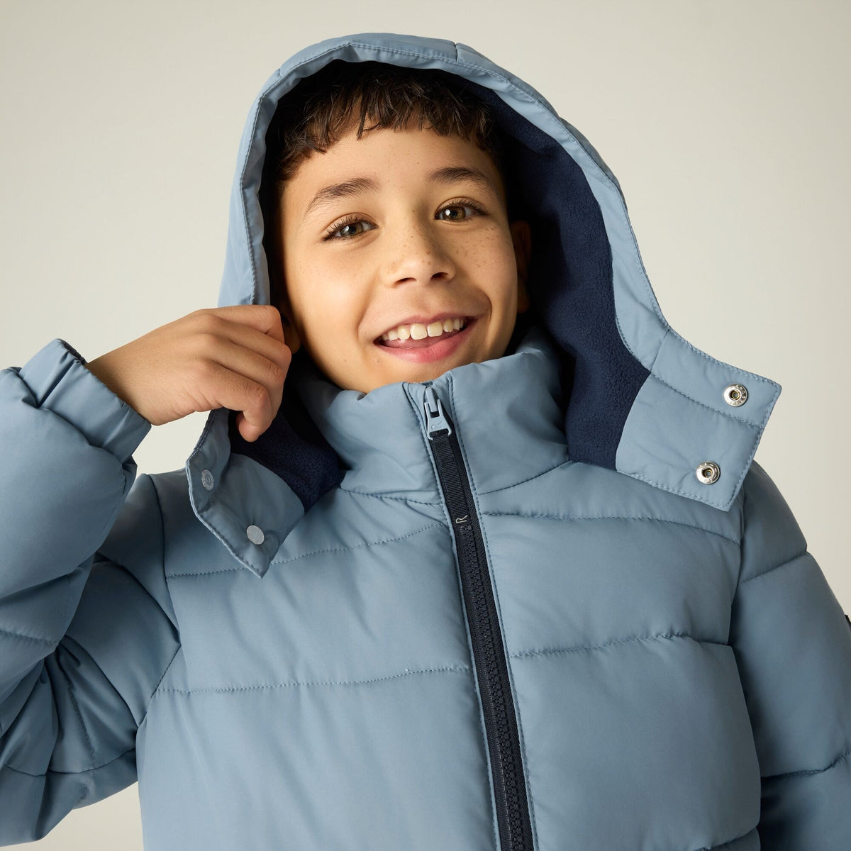 Dusky Blue-Navy - Close up - Regatta Childrens-Kids Rover Padded Jacket