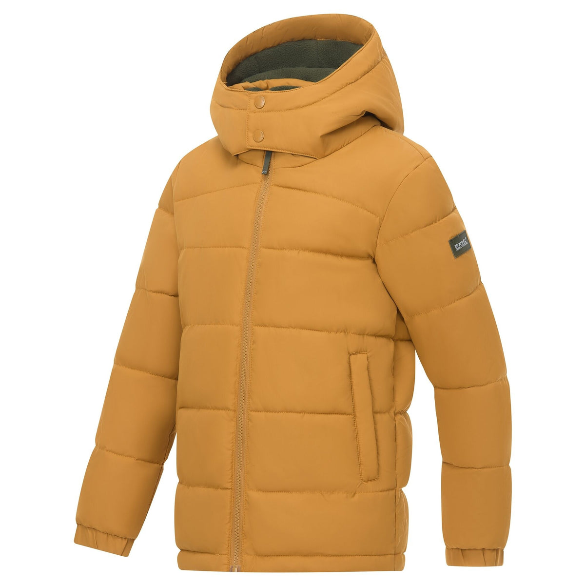 Wood Brown-Dark Khaki - Side - Regatta Childrens-Kids Rover Padded Jacket