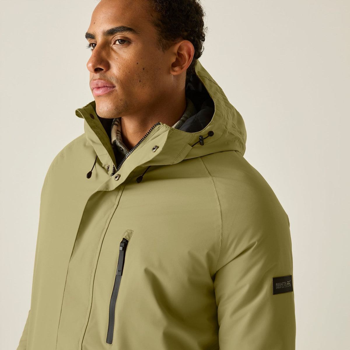 Desert Beige - Close up - Regatta Mens Slyvan Insulated Waterproof Jacket