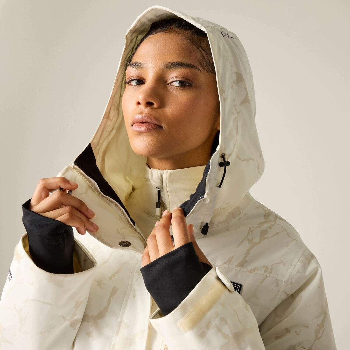 Light Ice - Close up - Dare 2B Womens-Ladies Snowline Cracked Effect Ski Jacket