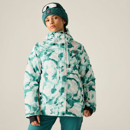 Teal - Lifestyle - Dare 2B Womens-Ladies Snowline Marble Effect Ski Jacket