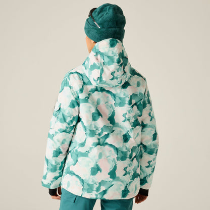 Teal - Pack Shot - Dare 2B Womens-Ladies Snowline Marble Effect Ski Jacket