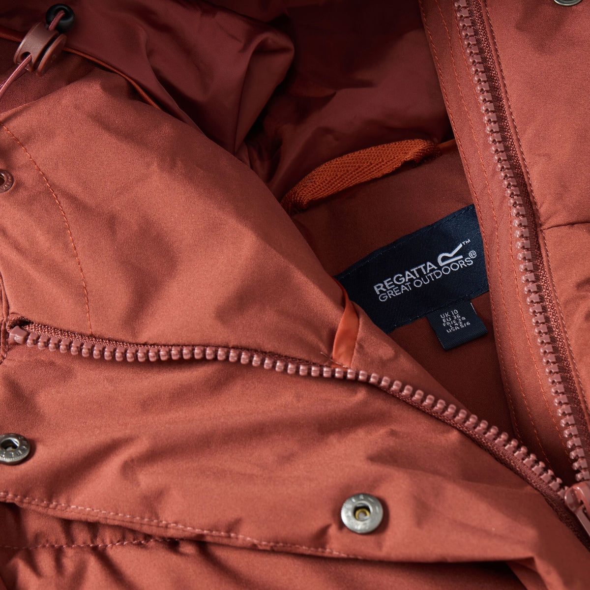 Dark Cherry - Pack Shot - Regatta Womens-Ladies Eloria Long Length Padded Jacket