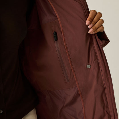 Dark Cherry - Close up - Regatta Womens-Ladies Eloria Long Length Padded Jacket
