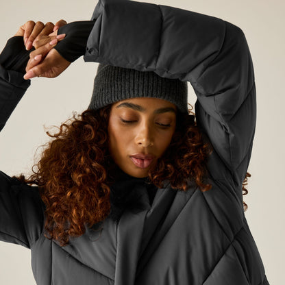 Iron - Close up - Regatta Womens-Ladies Eloria Long Length Padded Jacket