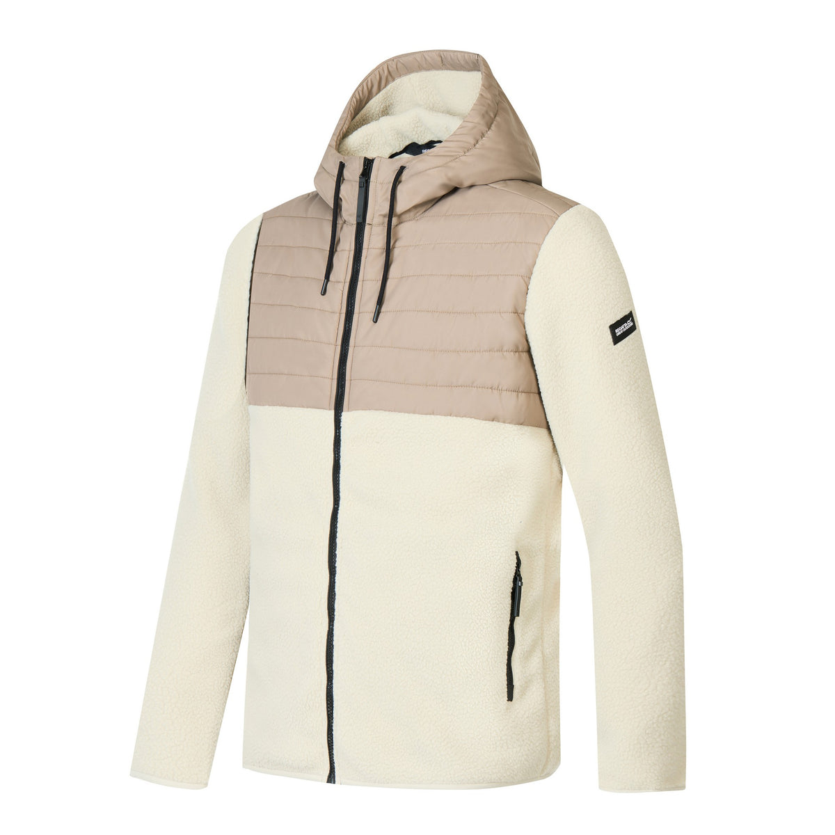 Abbeystone-Smokey Olive - Side - Regatta Mens Frankie Two Tone Borg Fleece Hybrid Jacket