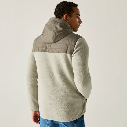 Abbeystone-Smokey Olive - Pack Shot - Regatta Mens Frankie Two Tone Borg Fleece Hybrid Jacket