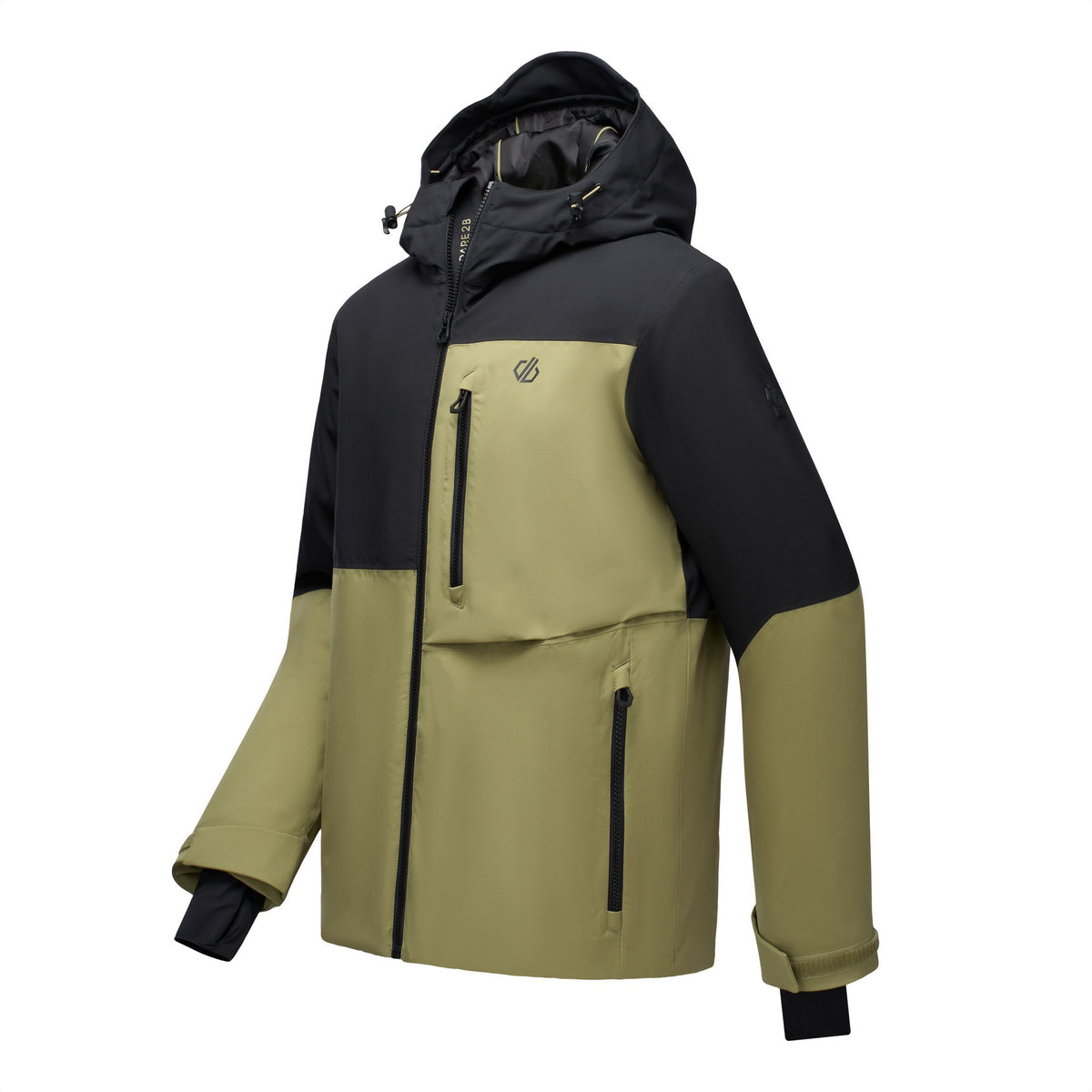 Black-Martini Olive - Side - Dare 2B Mens Halfpipe IV Colour Block Ski Jacket