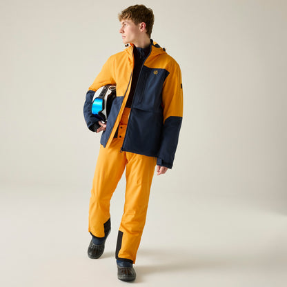 Navy-Electric Orange - Lifestyle - Dare 2B Mens Halfpipe IV Colour Block Ski Jacket