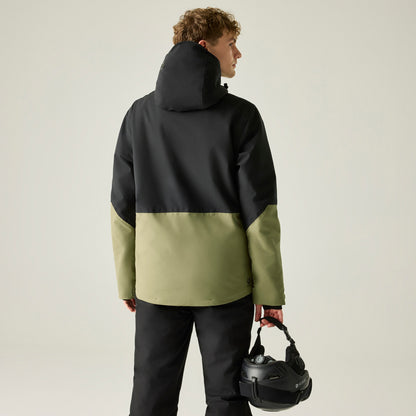 Black-Martini Olive - Lifestyle - Dare 2B Mens Halfpipe IV Colour Block Ski Jacket
