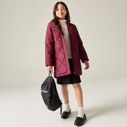 Fig-Violet - Pack Shot - Regatta Childrens-Kids Elryse Quilted Padded Jacket