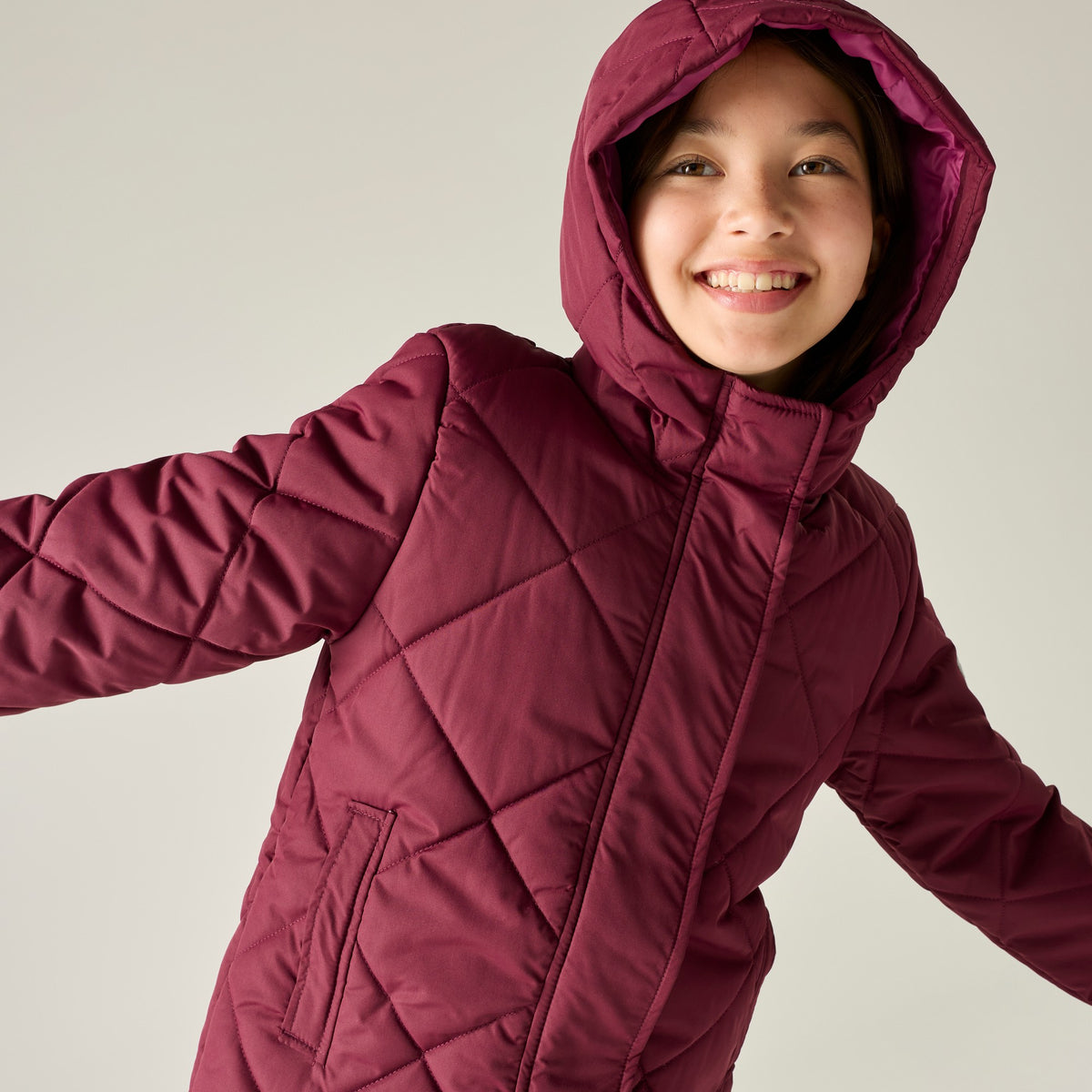 Fig-Violet - Close up - Regatta Childrens-Kids Elryse Quilted Padded Jacket