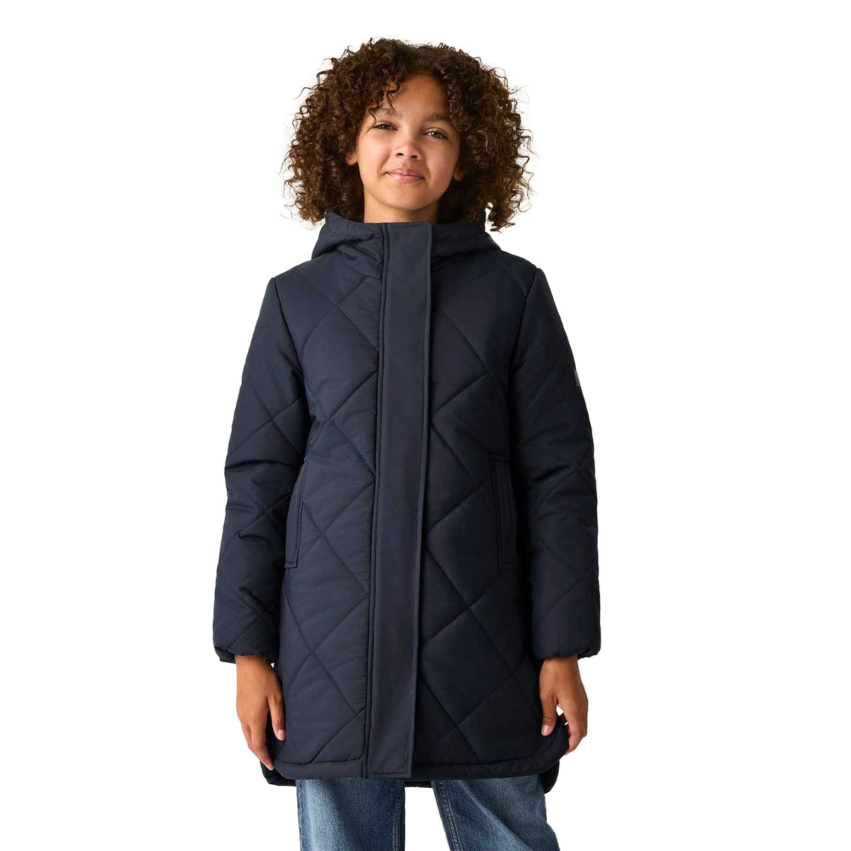 Navy - Front - Regatta Childrens-Kids Elryse Quilted Padded Jacket