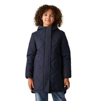 Navy - Front - Regatta Childrens-Kids Elryse Quilted Padded Jacket