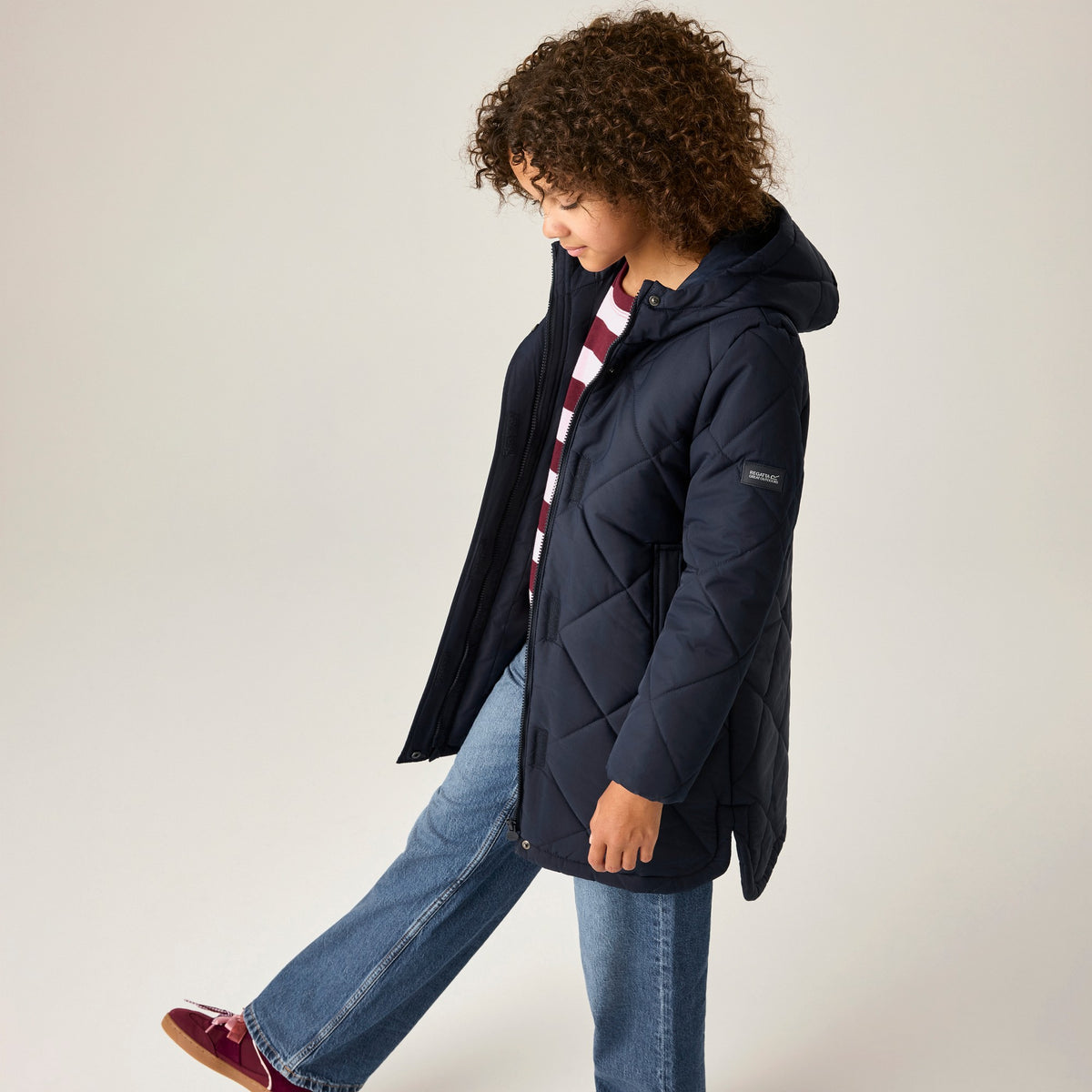 Navy - Lifestyle - Regatta Childrens-Kids Elryse Quilted Padded Jacket