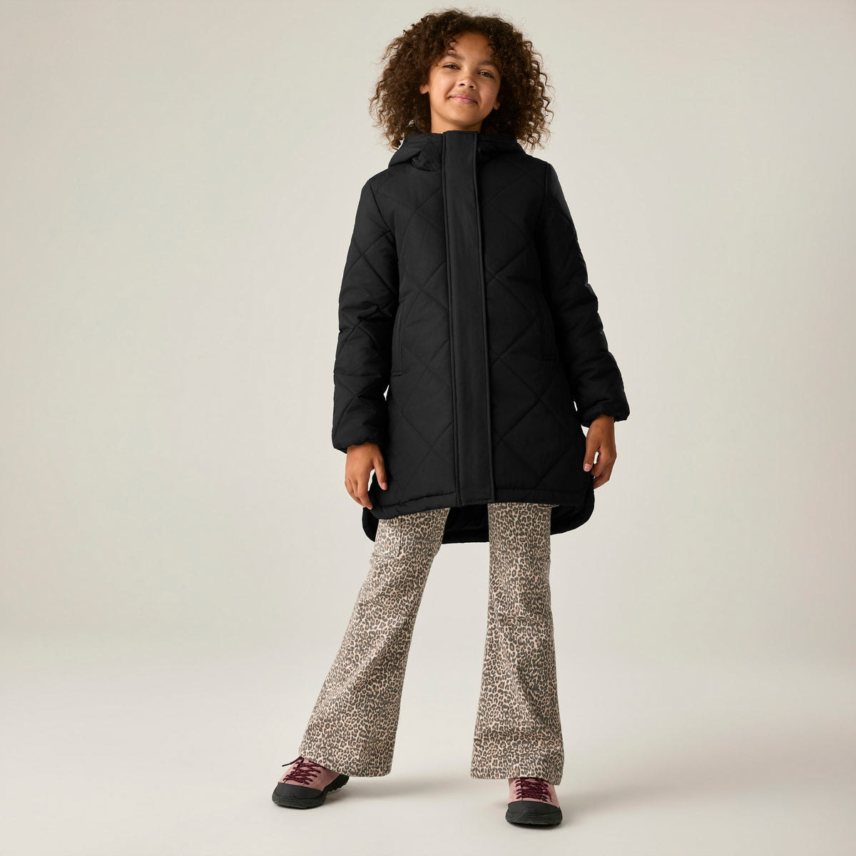 Black - Side - Regatta Childrens-Kids Elryse Quilted Padded Jacket