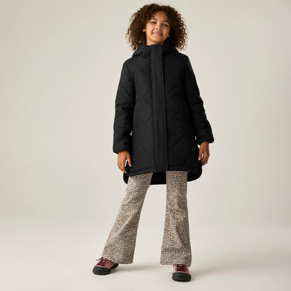 Black - Side - Regatta Childrens-Kids Elryse Quilted Padded Jacket