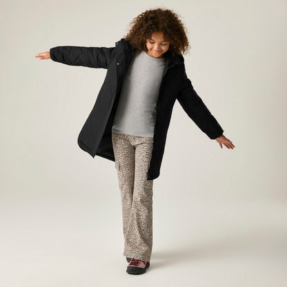 Black - Lifestyle - Regatta Childrens-Kids Elryse Quilted Padded Jacket