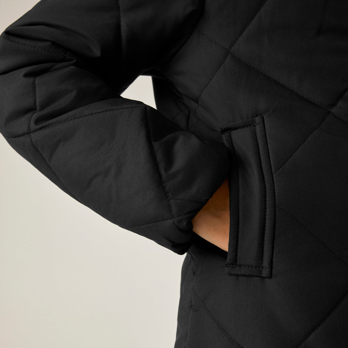 Black - Pack Shot - Regatta Childrens-Kids Elryse Quilted Padded Jacket