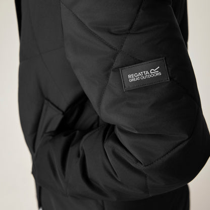 Black - Close up - Regatta Childrens-Kids Elryse Quilted Padded Jacket